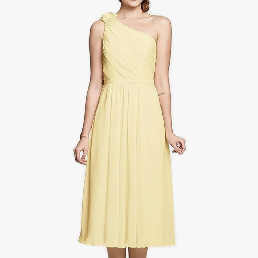 David Tutera For Gather & Gown "Kelly" yellow bridesmaid dress prom wedding